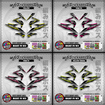 BEAT FI V2 INDO STICKER DECALS ( 2025 SHARP LINES )【WITH FREEBIES】
