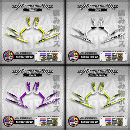 AEROX 155 V2 STICKER DECALS ( 2024 NEW THAI STOCK )【WITH FREEBIES】