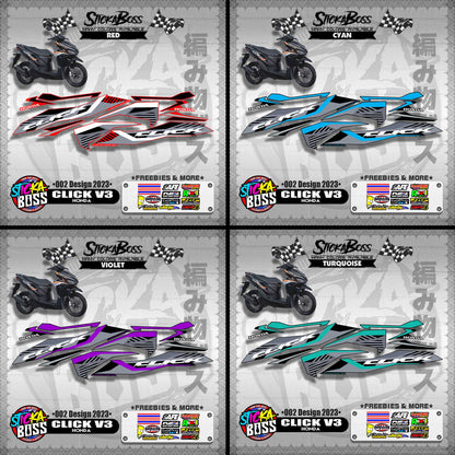 CLICK 125 / 150 V3 DECALS ( 002 DESIGN 2023 )【WITH FREEBIES】