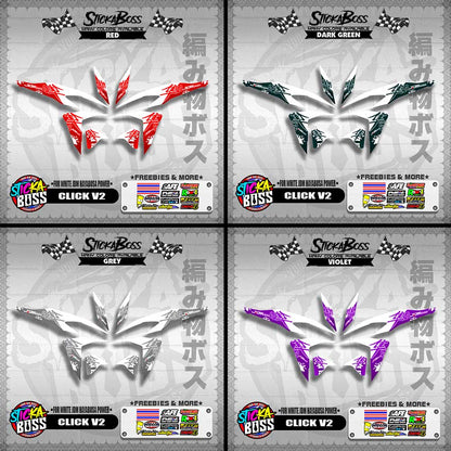 CLICK V2 DECALS ( FOR WHITE JDM HAYABUSA POWER ) [ PREMIUM GLOSSY LAMINATED ]【WITH FREEBIES】