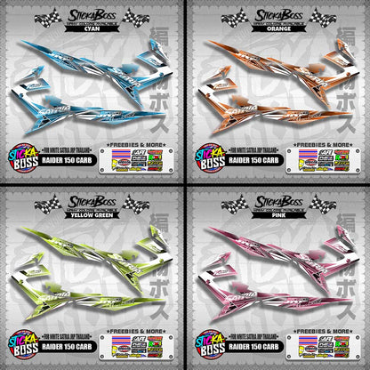 RAIDER 150 CARB DECALS ( FOR WHITE SATRIA JRP THAILAND )【WITH FREEBIES】