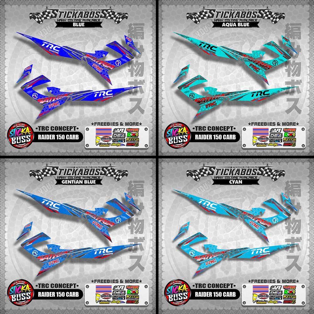 RAIDER 150 CARB STICKER DECALS ( TRC CONCEPT SATRIA )【WITH FREEBIES】
