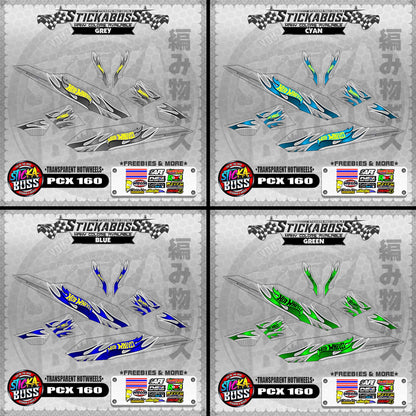 【PREMIUM UV PRINT】TRANSPARENT PCX 160 DECALS ( TRANSPARENT HOTWHEELS )【WITH FREEBIES】