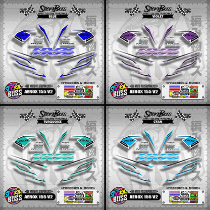 AEROX 155 V2 DECALS ( FOR WHITE NVX STRIPING 2023 )【WITH FREEBIES】
