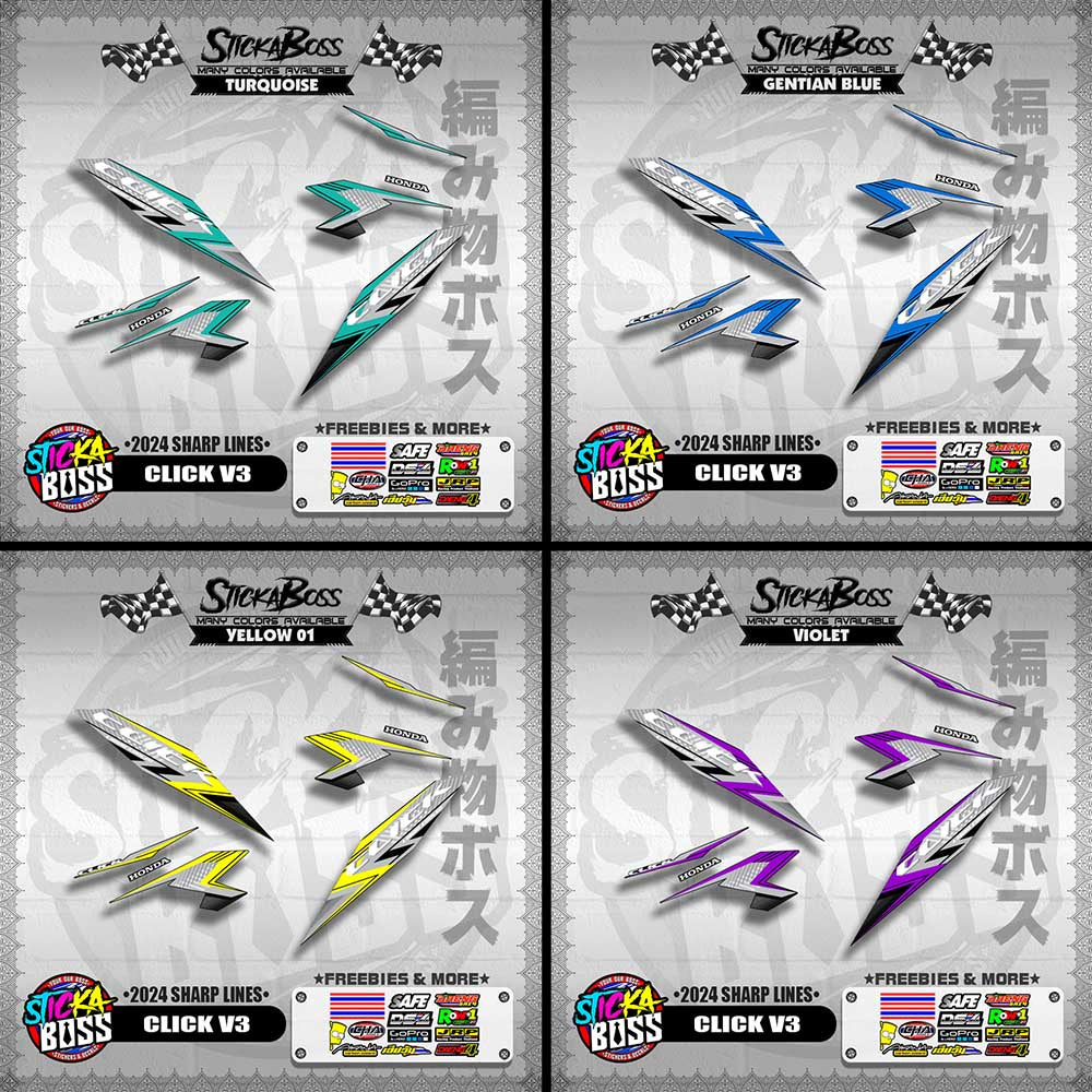 CLICK V3 DECALS ( 2024 SHARP LINES )【WITH FREEBIES】