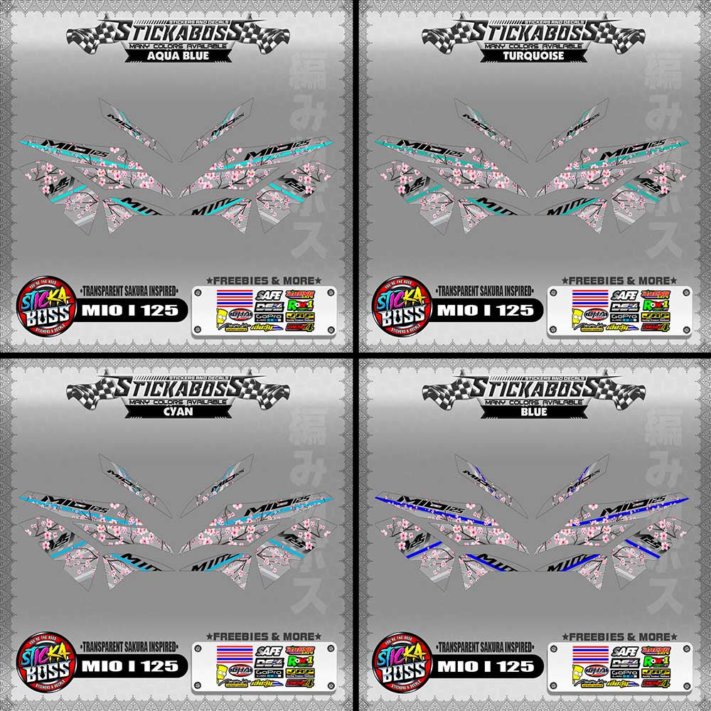 【PREMIUM UV PRINT】TRANSPARENT MIO I 125 STICKER DECALS ( SAKURA INSPIRED )【WITH FREEBIES】