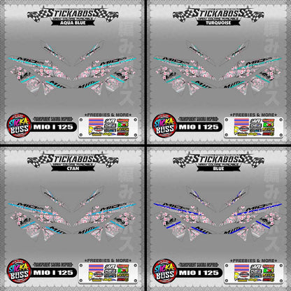 【PREMIUM UV PRINT】TRANSPARENT MIO I 125 STICKER DECALS ( SAKURA INSPIRED )【WITH FREEBIES】