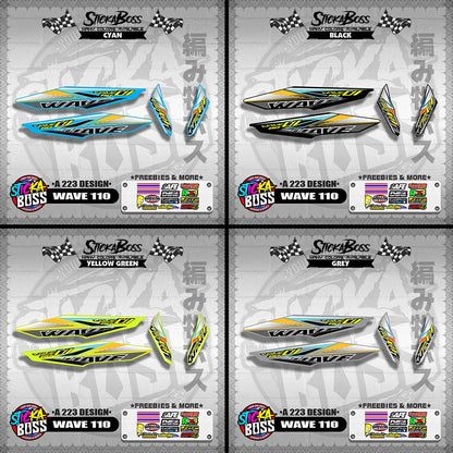 WAVE 110 DECALS ( A 223 DESIGN )【WITH FREEBIES】