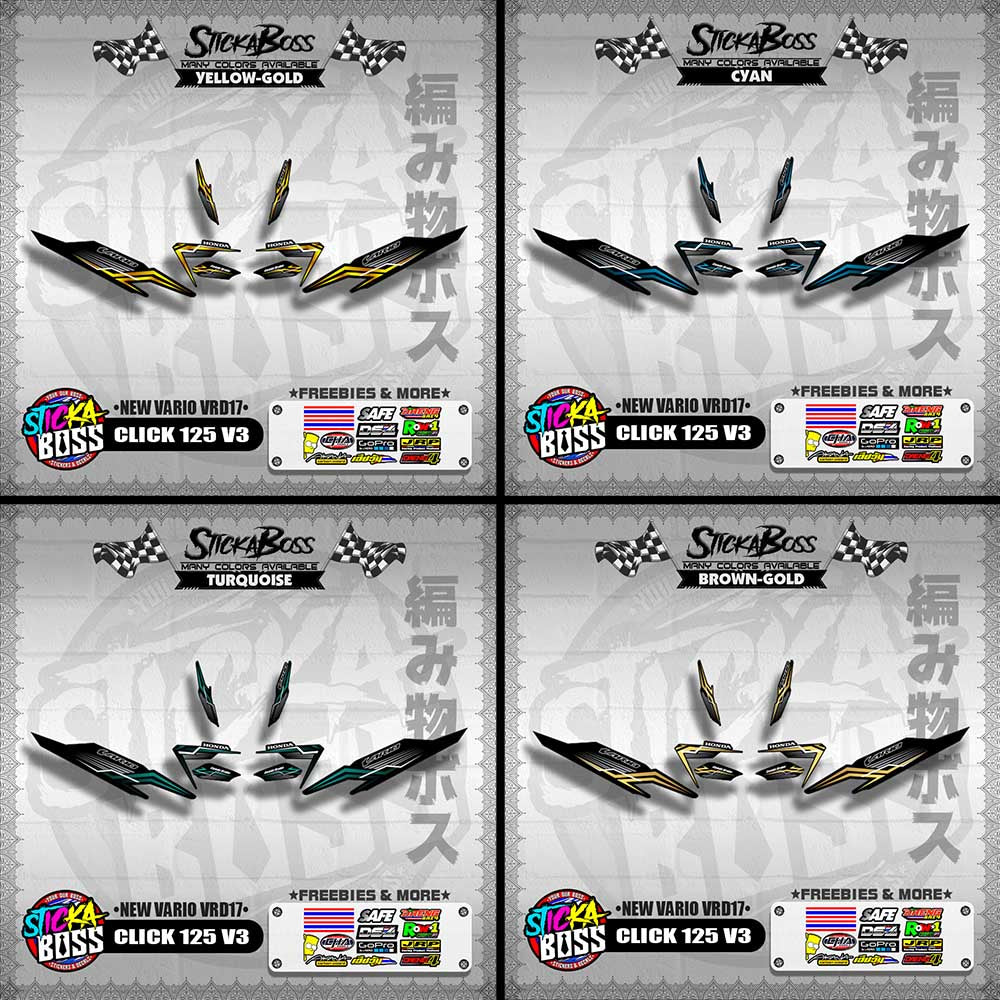 CLICK 125 V3 DECALS ( NEW VARIO VRD17 ) [PREMIUM GLOSSY LAMINATED ]【WITH FREEBIES】