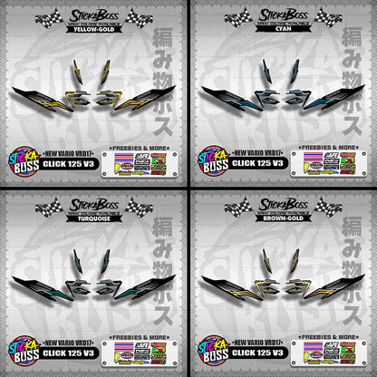 CLICK 125 V3 DECALS ( NEW VARIO VRD17 ) [PREMIUM GLOSSY LAMINATED ]【WITH FREEBIES】