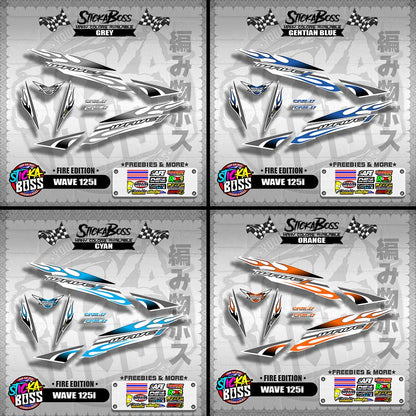 WAVE 125i DECALS ( FIRE EDITION )【WITH FREEBIES】