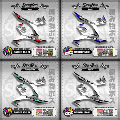 RAIDER 150 FI DECALS ( BMW MOTIF STRIPES )[ PREMIUM GLOSSY LAMINATED ]【WITH FREEBIES】