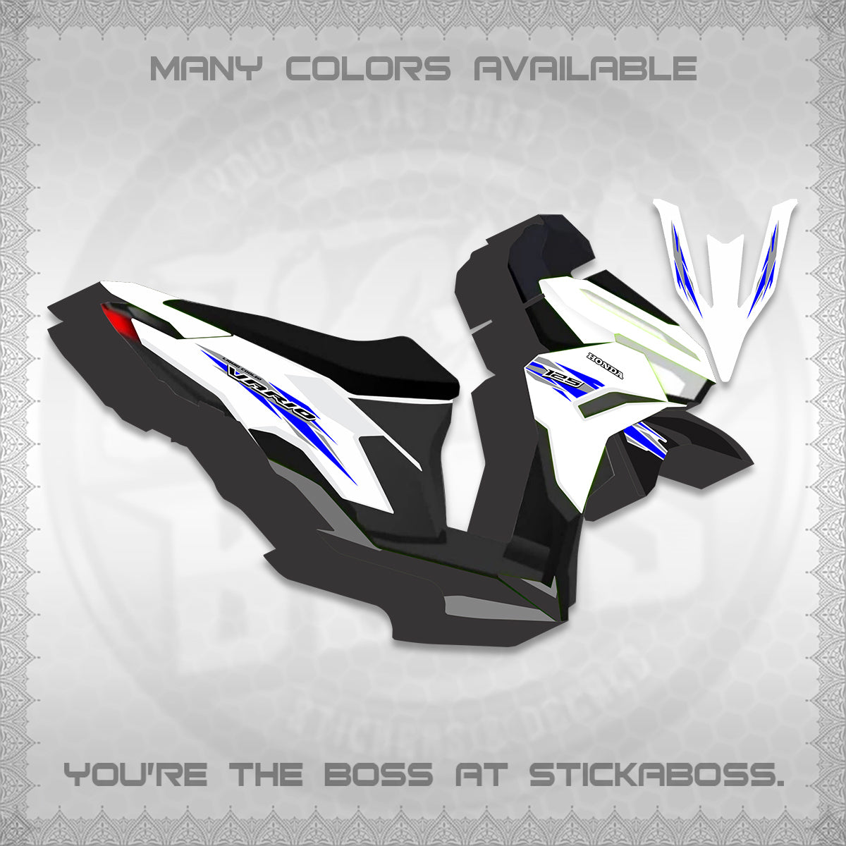 CLICK 125 V3 INDO FOR WHITE DECALS (2024 SV 22-A1 STYLE) STICKER KITS By STICKABOSS