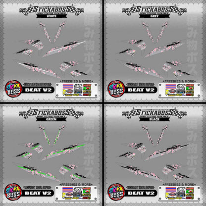 【PREMIUM UV PRINT】TRANSPARENT BEAT FI V2 STICKER DECALS ( SAKURA INSPIRED )【WITH FREEBIES】