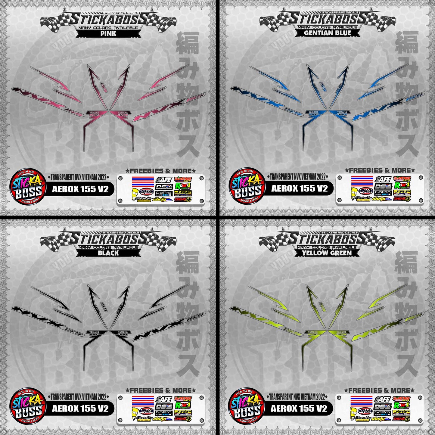 【PREMIUM UV PRINT】TRANSPARENT AEROX 155 V2 ( NVX VIETNAM 2022 DECALS )【WITH FREEBIES】
