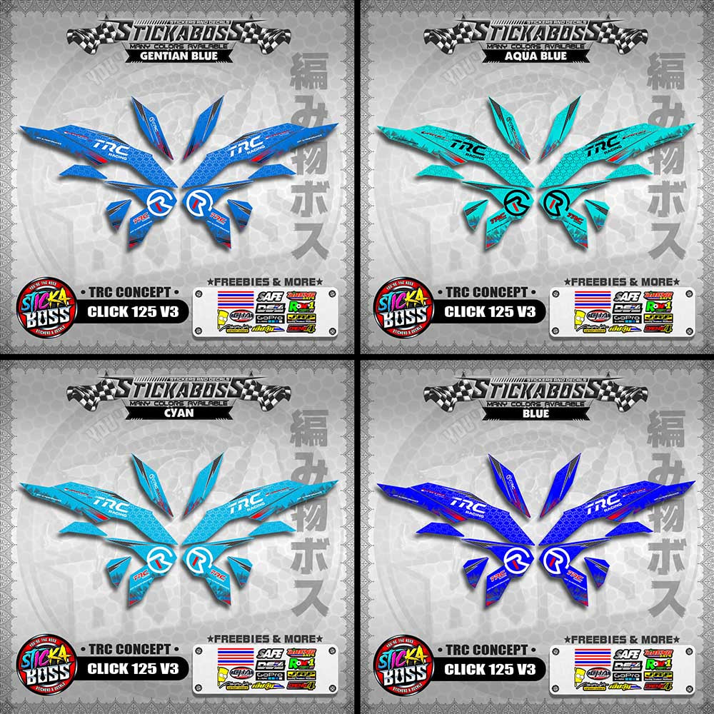CLICK 125 V3 DECALS ( TRC CONCEPT )【WITH FREEBIES】