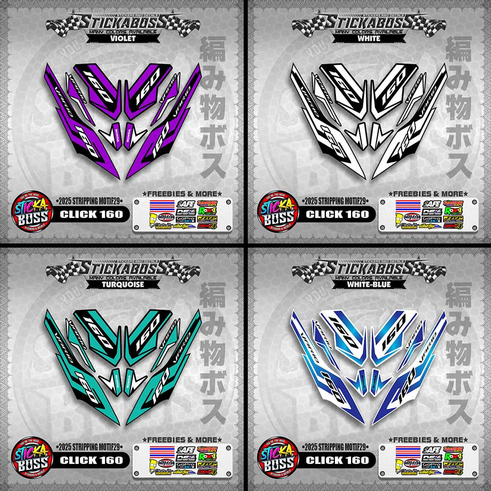 CLICK 160 STICKER DECALS ( 2025 STRIPPING MOTIF29 )【WITH FREEBIES】