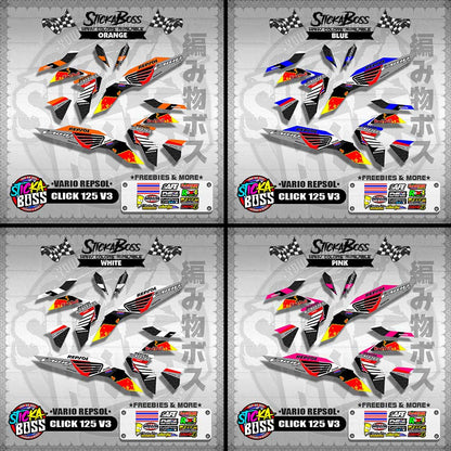 CLICK 125 V3 DECALS ( VARIO REPSOL )【WITH FREEBIES】