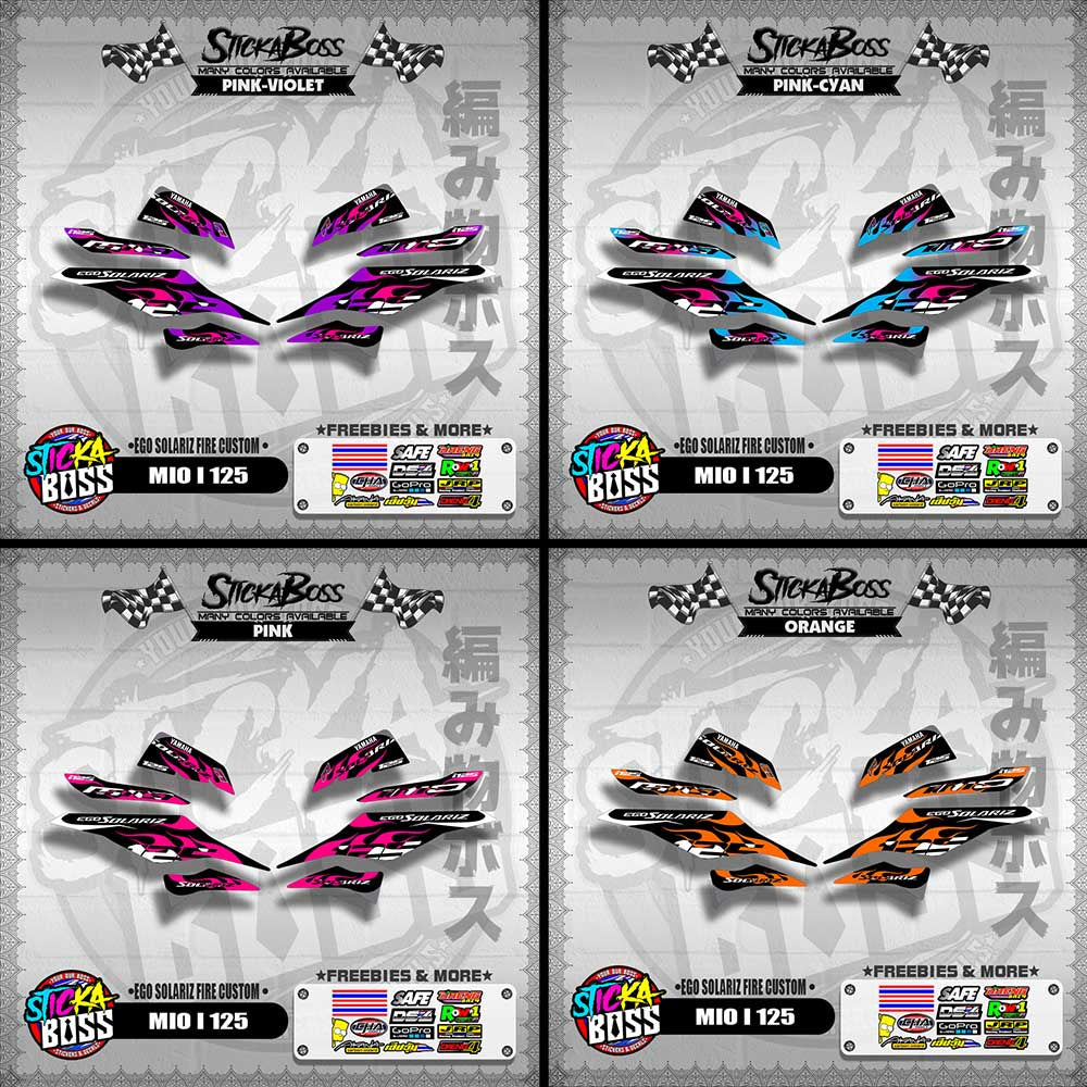 MIO I 125 DECALS ( EGO SOLARIZ FIRE CUSTOM )【WITH FREEBIES】