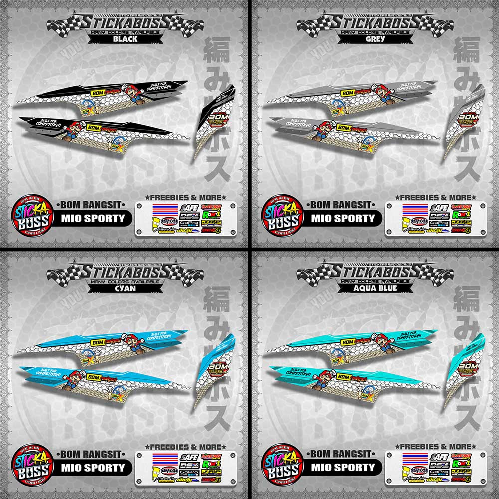 MIO SPORTY INDO STICKER DECALS ( BOM RANGSIT )【WITH FREEBIES】