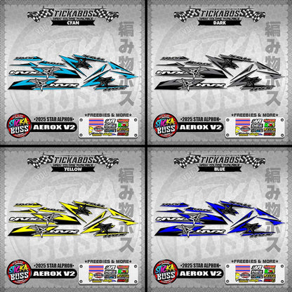 AEROX V2 INDO STICKER DECALS ( 2025 STAR ALPHON )【WITH FREEBIES】