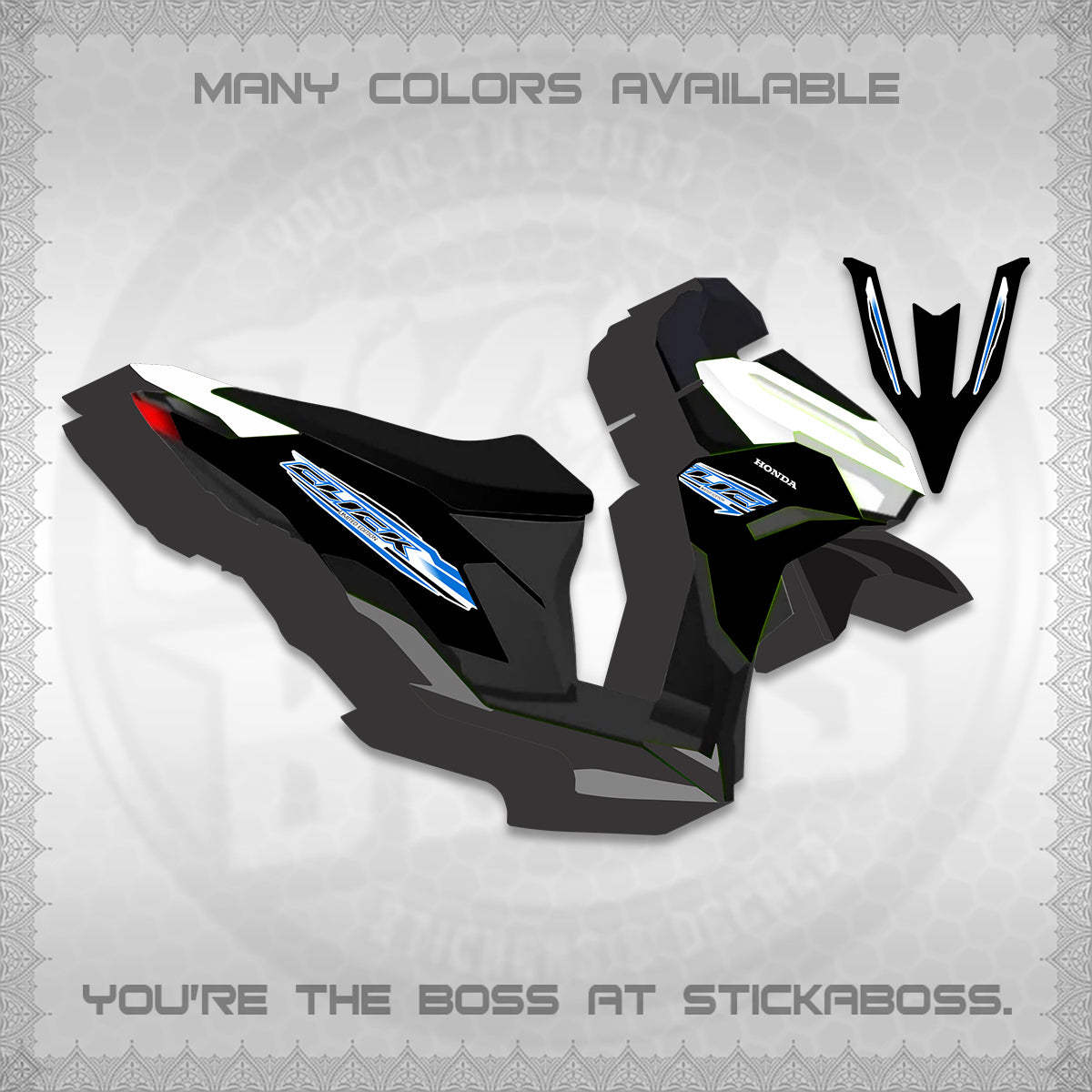 CLICK 125 V3 INDO FOR WHITE DECALS (2024 SV 13-A2 STYLE) STICKER KITS By STICKABOSS