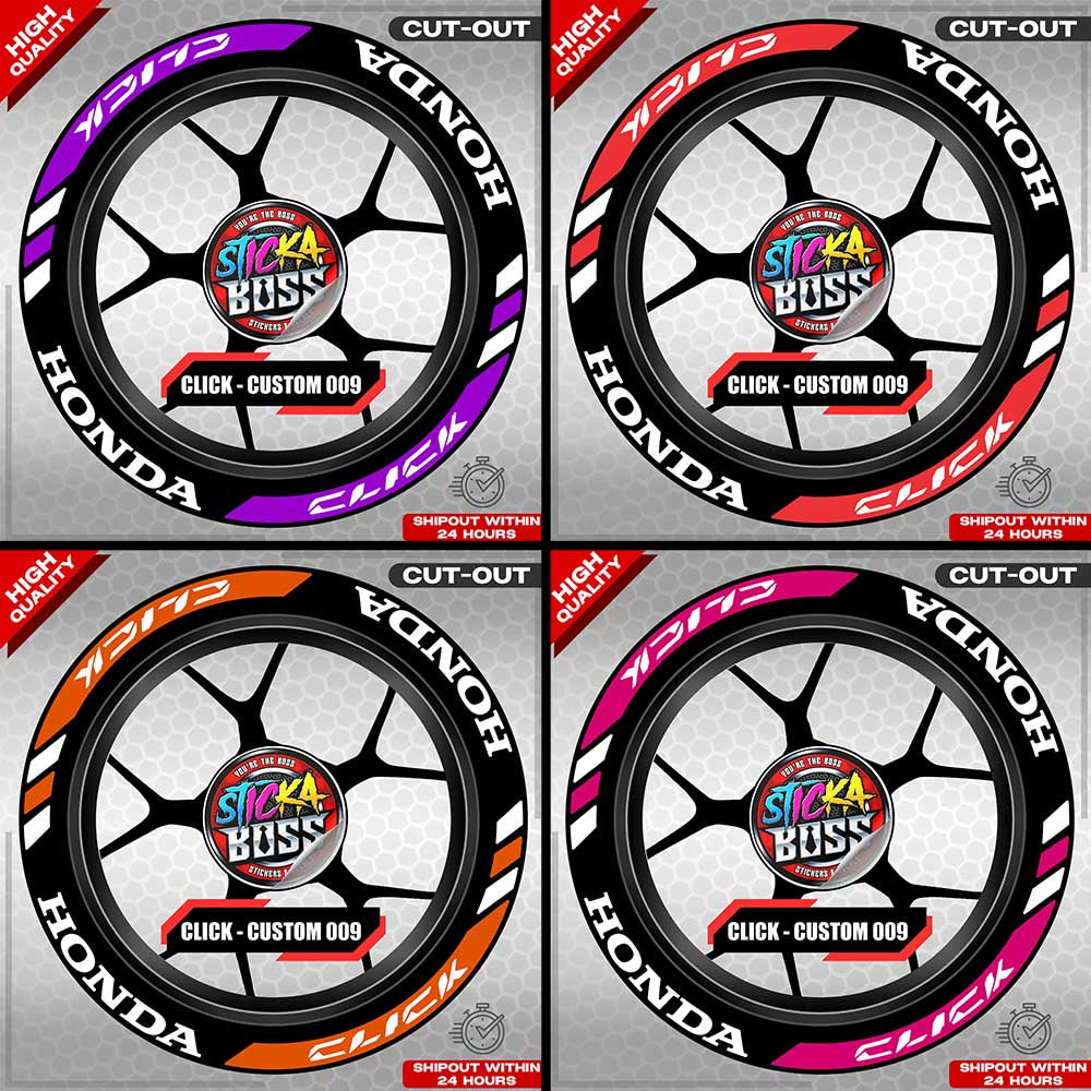 CLICK 125 / 150 / 160 MAG STICKER SET  ( 2 MAGS ) - CUSTOM 009 | VINYL WATERPROOF CUT-OUT DECALS