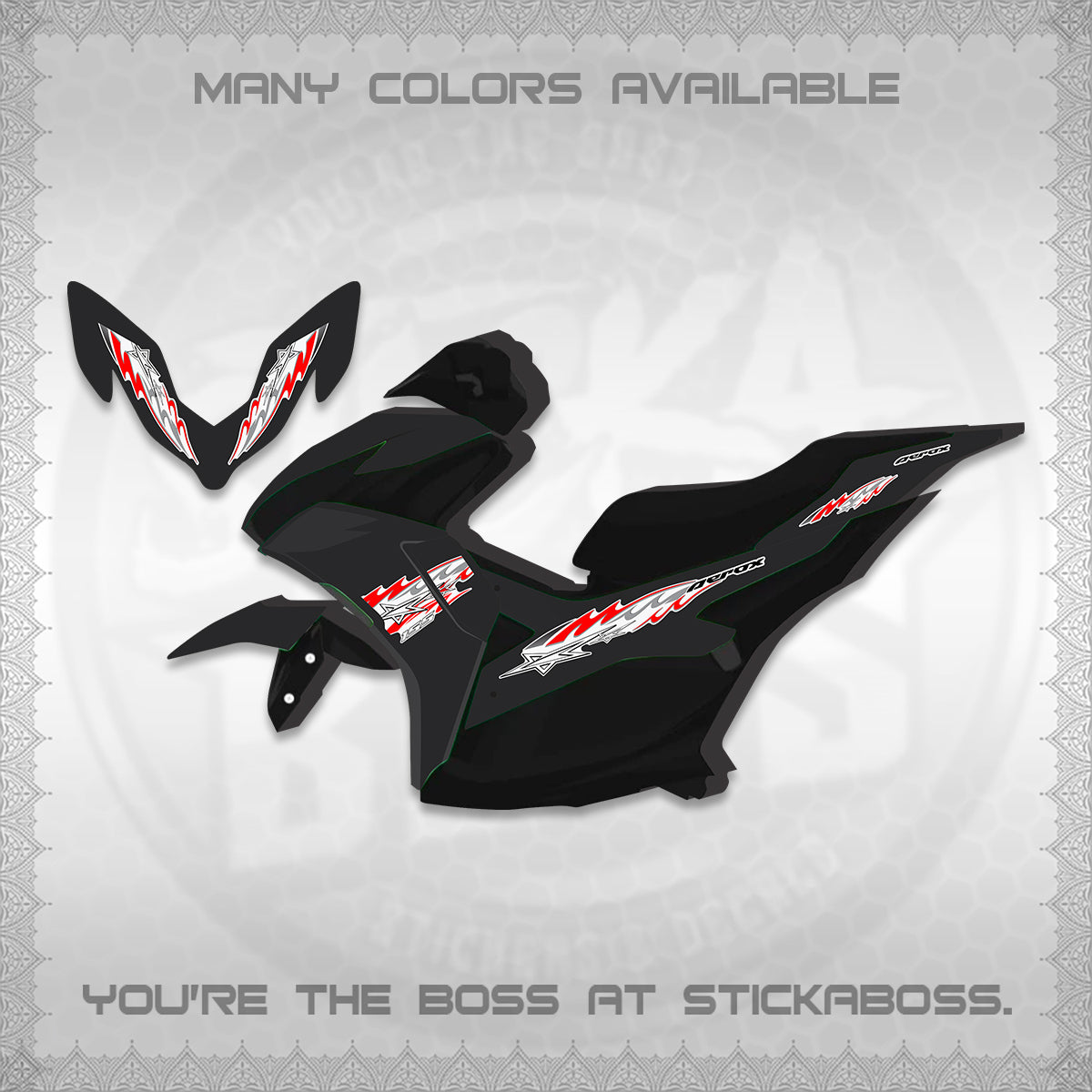 AEROX V2 INDO FOR WHITE DECALS (2026 STAR 0001 MOTIF) STICKER KITS By STICKABOSS