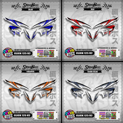 CLICK 125 V2 DECALS ( FOR WHITE VARIO BLAZE DESIGN )【WITH FREEBIES】