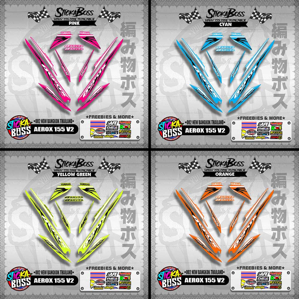 AEROX 155 V2 DECALS ( 002 NEW BANGKOK THAILAND )【WITH FREEBIES】