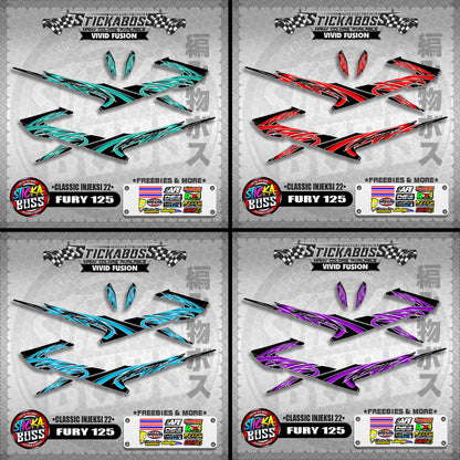 FURY 125 STICKER DECALS ( CLASSIC INJEKSI 22 )【WITH FREEBIES】