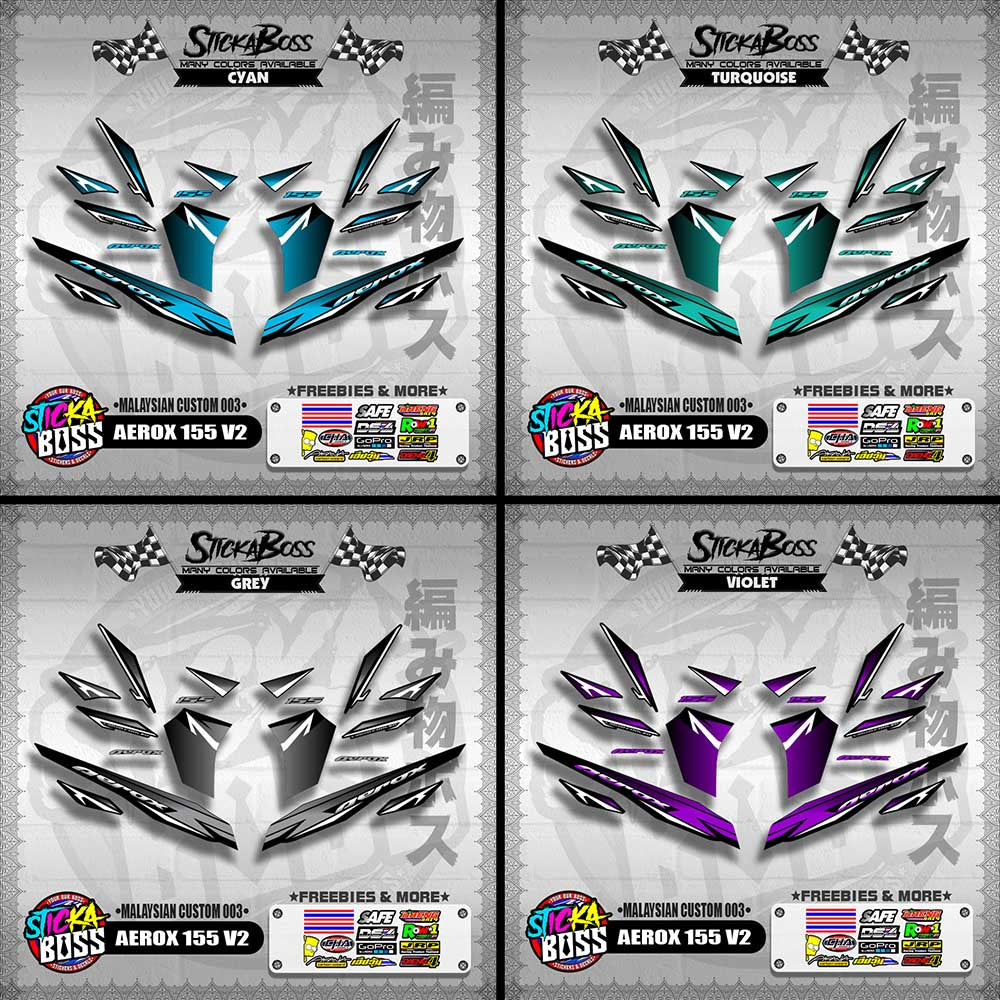 AEROX 155 V2 DECALS ( MALAYSIAN CUSTOM 003 )【WITH FREEBIES】