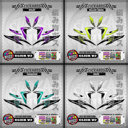 CLICK V2 INDO STICKER DECALS ( 2025 RRS HONEYCOMB )【WITH FREEBIES】