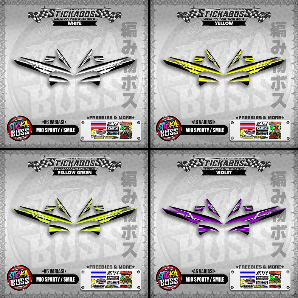 MIO SPORTY / SMILE INDO STICKER DECALS ( A6 VARIASI )【WITH FREEBIES】