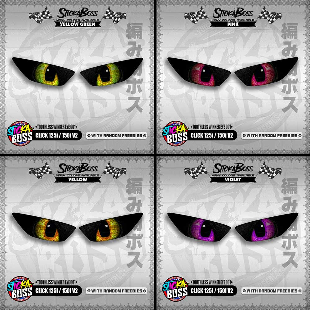 CLICK 125i / 150i V2 ( TOOTHLESS WINKER EYE 001 ) TRANSPARENT【WITH FREEBIES】