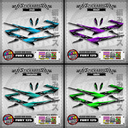 FURY 125 STICKER DECALS ( CLASSIC WAVE DESIGN )【WITH FREEBIES】