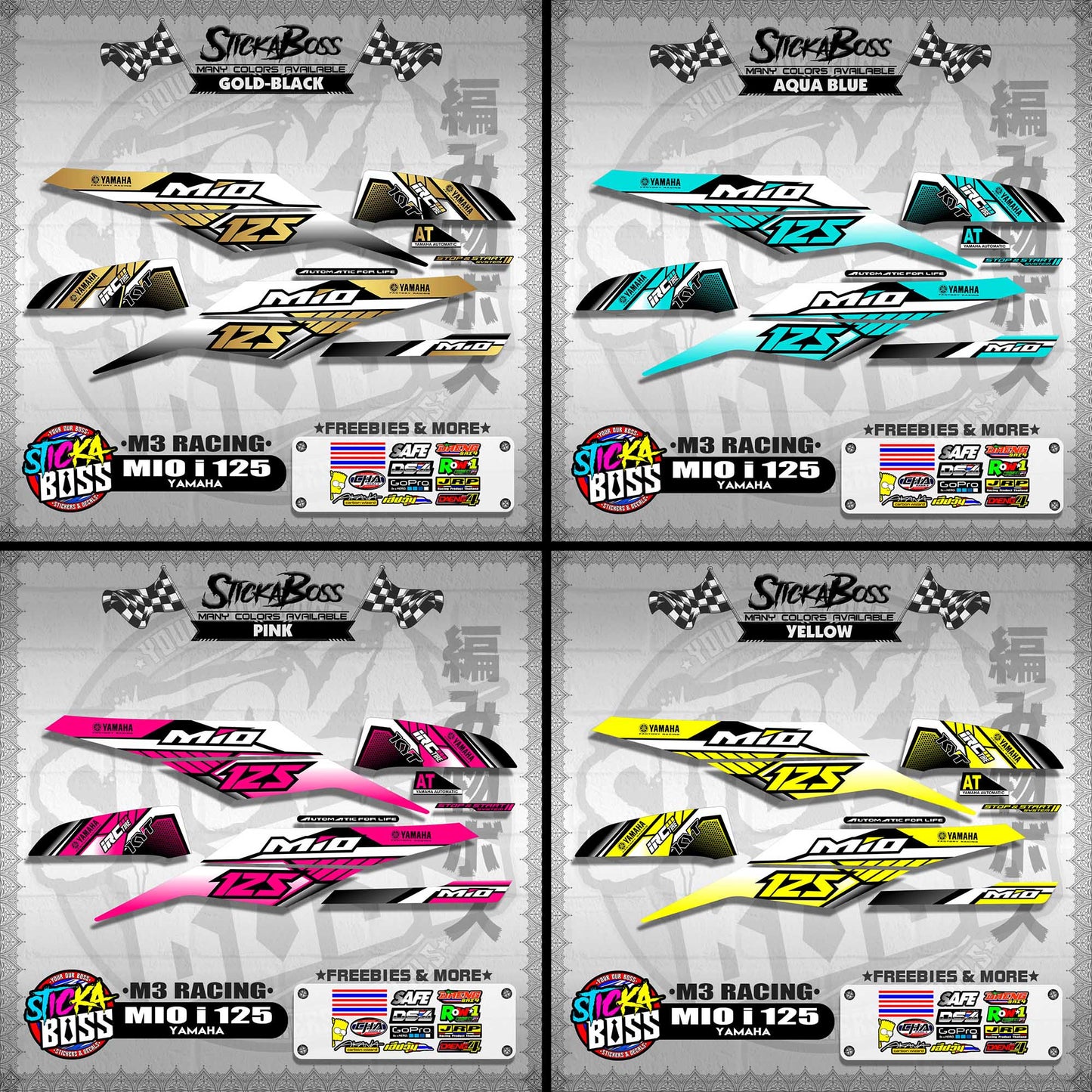 MIO i 125 STOCK DECALS ( M3 RACING ) 【WITH FREEBIES】