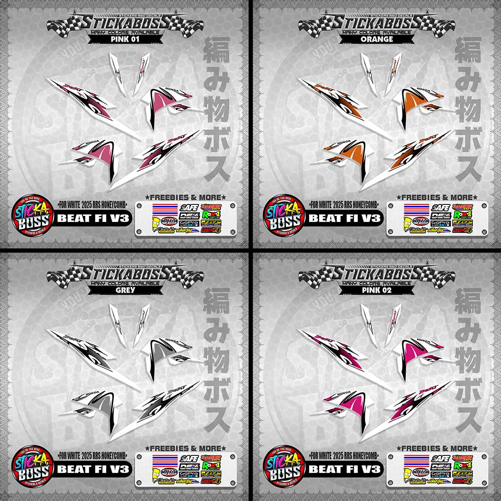 BEAT FI V3 INDO STICKER DECALS ( FOR WHITE  2025 RRS HONEYCOMB )【WITH FREEBIES】