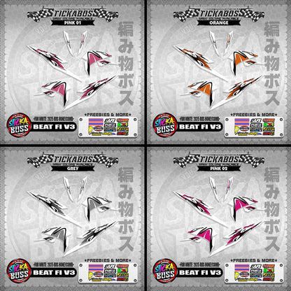 BEAT FI V3 INDO STICKER DECALS ( FOR WHITE  2025 RRS HONEYCOMB )【WITH FREEBIES】