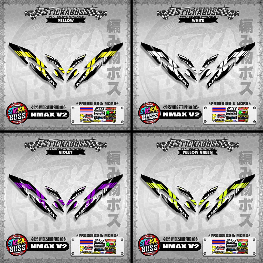 NMAX V2 INDO STICKER DECALS ( 2025 WIDE STRIPPING 005 )【WITH FREEBIES】