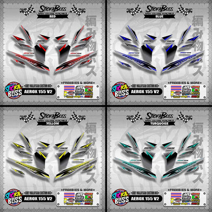 AEROX 155 V2 DECALS ( GREY MALAYSIAN CUSTOM 003 )【WITH FREEBIES】
