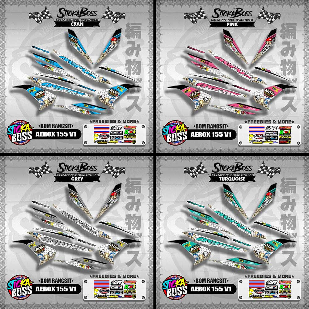 AEROX 155 V1 INDO CONCEPT DECALS ( BOM RANGSIT )【WITH FREEBIES】