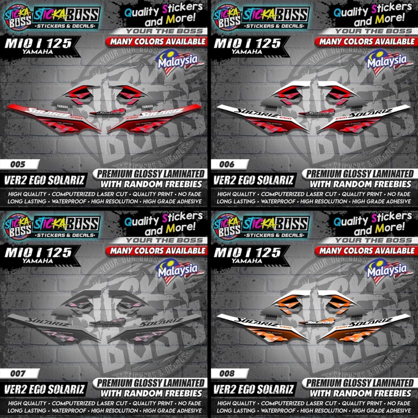 Mio i 125 Malaysian Decals ( Ver2 Ego Solariz )【WITH FREEBIES】Malaysia Concept