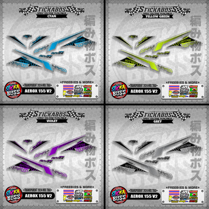 TRANSPARENT AEROX 155 V2 STICKER DECALS ( TRANSPARENT 2024 NVX THAI )【WITH FREEBIES】