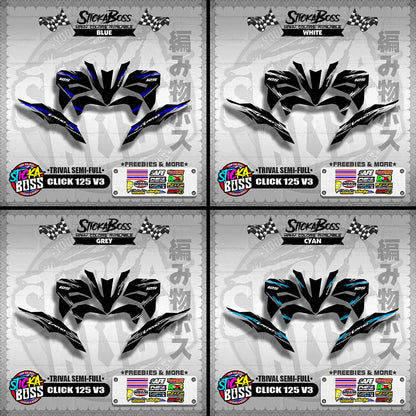 CLICK 125 V3 DECALS ( TRIVAL SEMI-FULL )【WITH FREEBIES】