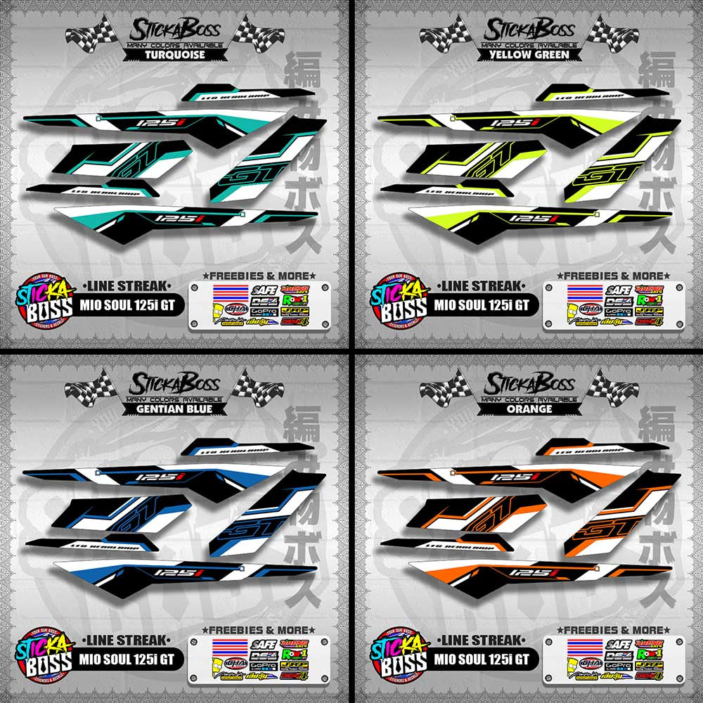 MIO SOUL 125i GT DECALS ( LINE STREAK )【WITH FREEBIES】