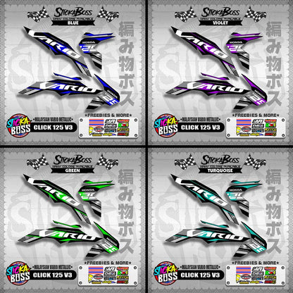 CLICK 125 V3 DECALS ( MALAYSIAN VARIO METALLIC )【WITH FREEBIES】