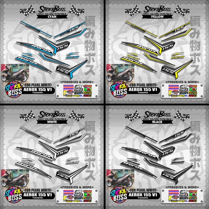 AEROX 155 V1 DECALS ( FOR PEARL WHITE )【WITH FREEBIES】