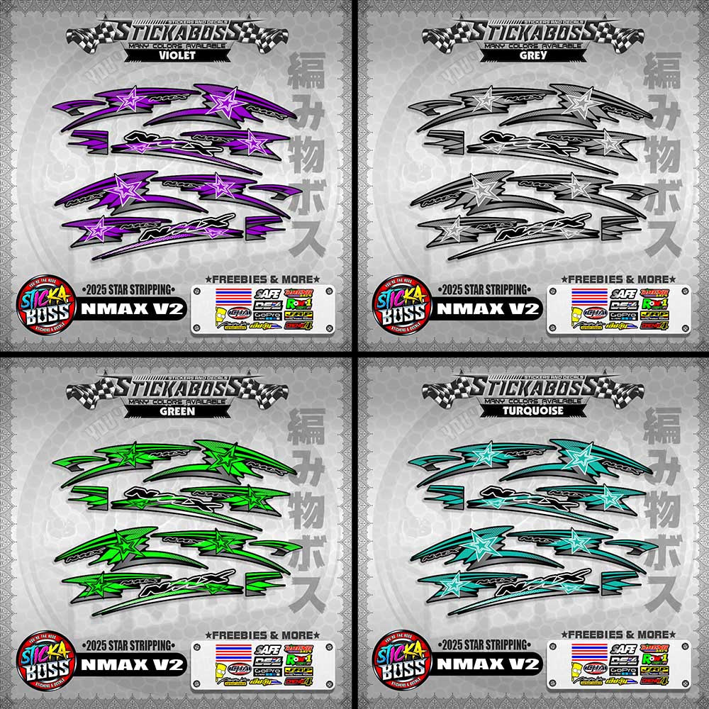NMAX V2 STICKER DECALS ( 2025 STAR STRIPPING )【WITH FREEBIES】