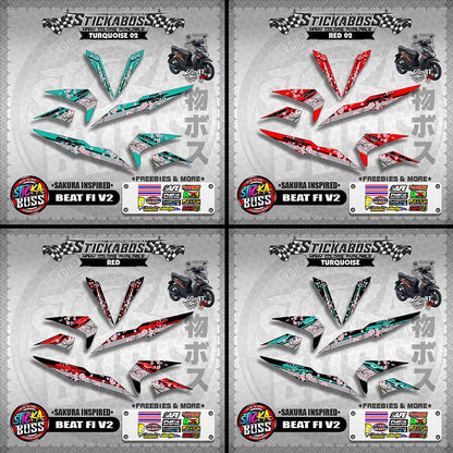 BEAT V2 STICKER DECALS ( SAKURA INSPIRED )【WITH FREEBIES】